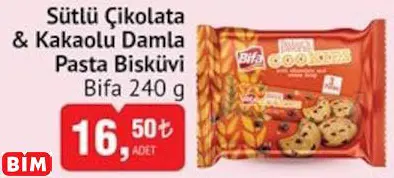 BİFA  SÜTLÜ ÇİKOLATA  & KAKAOLU DAMLA PASTA BİSKÜVİ